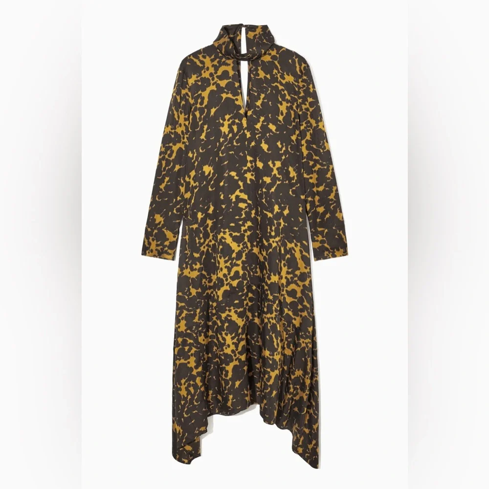 New Cos Asymmetrical Black and Gold Dress - Picture 2 of 7